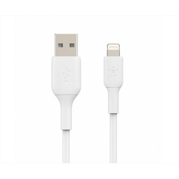 belkin cavo pvc da usb-a a lightning 1m bianco-bianco