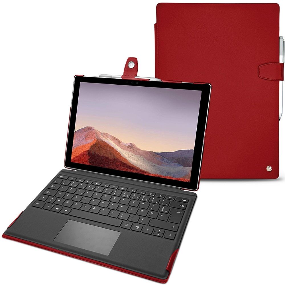 Noreve Custodia in pelle Microsoft Surface Pro 7 Perpétuelle Rouge