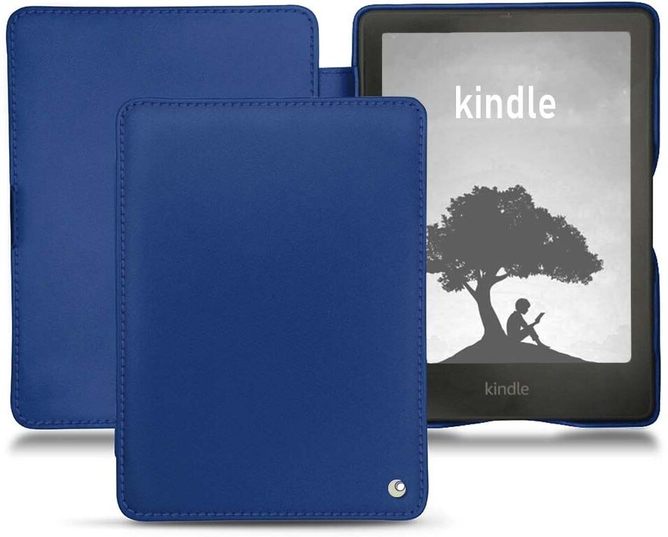 Noreve Custodia in pelle Amazon Kindle Signature Edition Perpétuelle Bleu océan