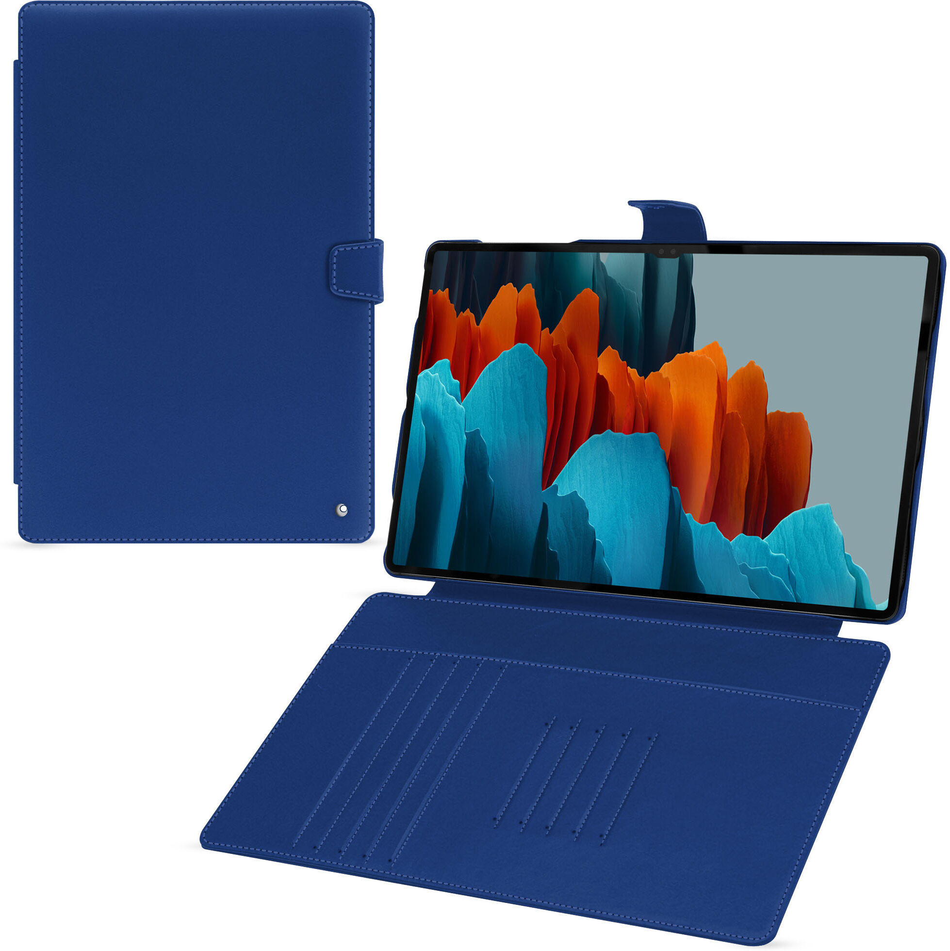 Noreve Custodia in pelle Samsung Galaxy Tab S9 Ultra Perpétuelle Bleu océan