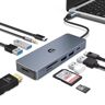 OOTDAY USB C Hub, USB C splitter voor MacBook Pro/Air, Chromebook, Thinkpad, laptop en meer type C-apparaten, 10-in-1 USB C Ethernet-adapter met PD 100 W, TF-kaartlezer
