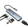 AYCLIF 6 in 1 USB C Hub, USB C Adapter 4K HDMI Dual Display, Mulriport Hub Dock 5 Gbit/s (SD/TF Card Reader, USB A 3.0) voor MacBook Pro/Air, Dell, HP, Lenovo, Surface, XPS