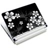 wortek Universele Notebook Skin Vinyl Sticker voor 10.2 Inches/13.3 Inches/15.4 Inches/17.3 inches – diverse designs 15 11 Flowers Black White