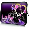 wortek Universele Notebook tas gemaakt van neopreen in 10.2 inches/13.3 inches/15.4 inches/17.3 inches – diverse ontwerpen 17 Zoll: Standard 87 I Love U Heart Purple Yellow