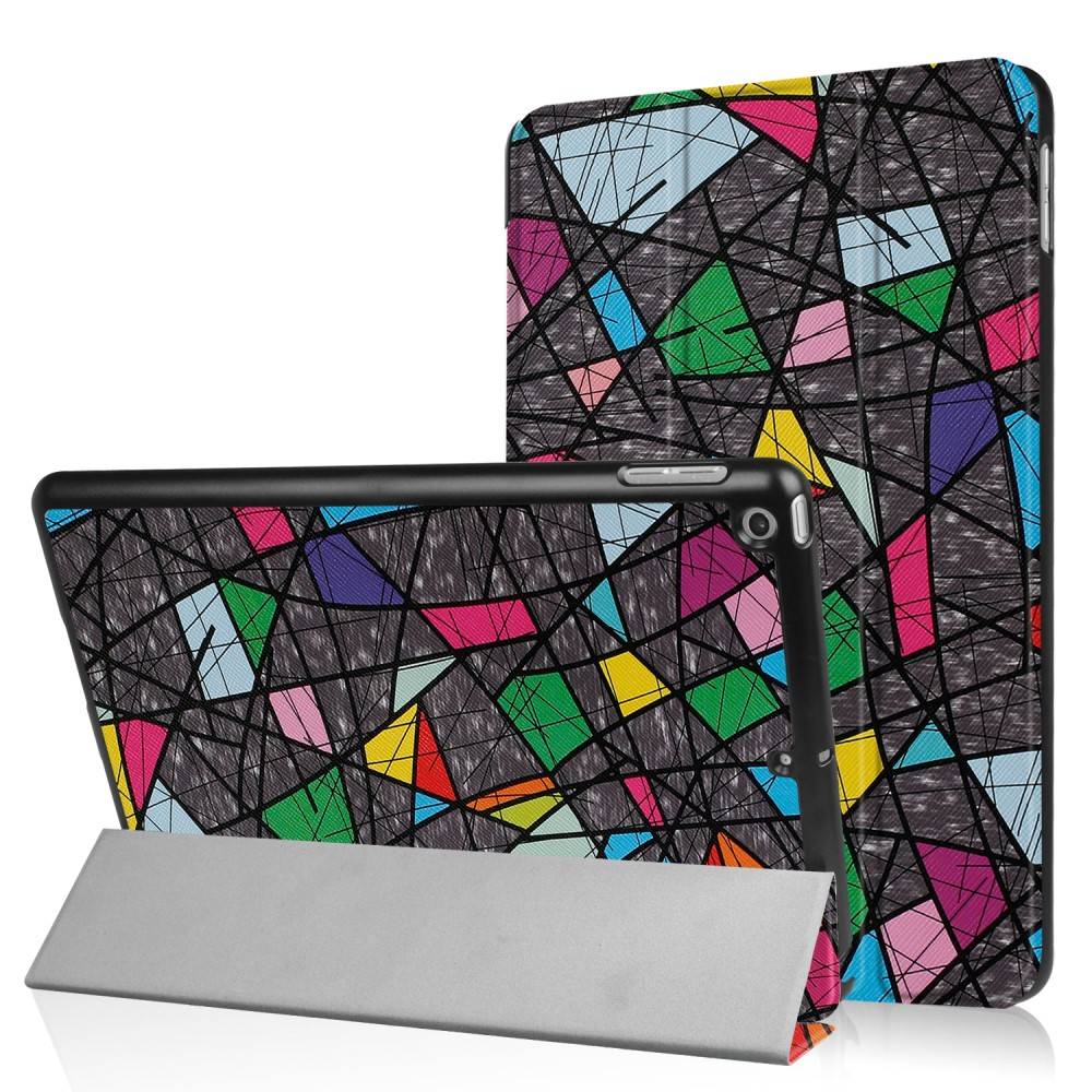 Lunso 3-Vouw abstract patroon stand flip hoes voor de iPad 9.7 (2017/2018)