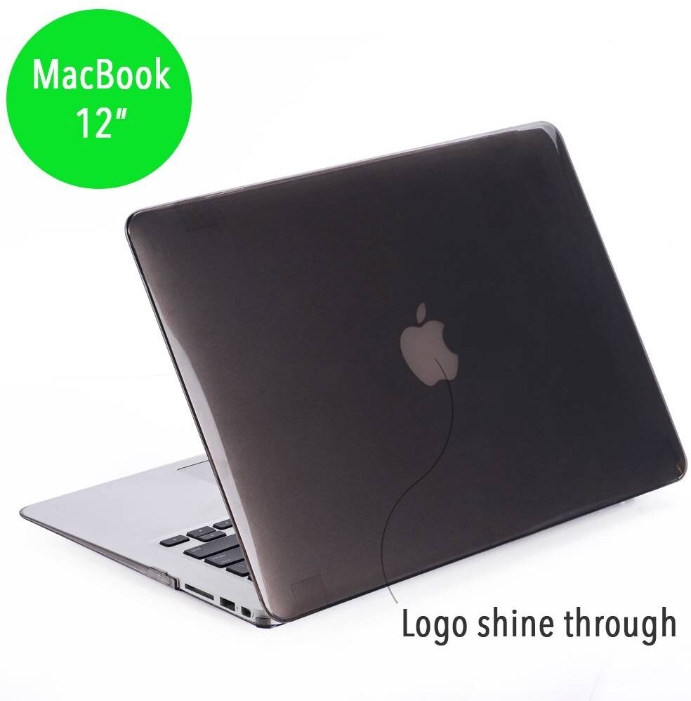 Lunso glanzende hardcase hoes grijs voor de MacBook 12 inch