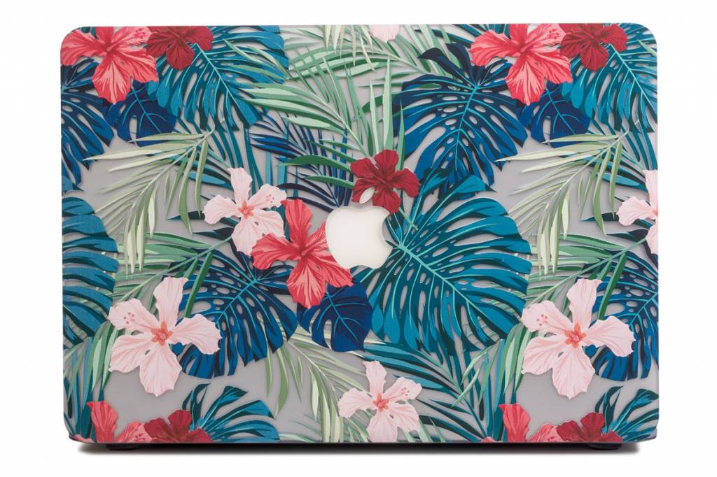 Lunso cover hoes Tropical leaves red voor de MacBook Pro 15 inch (2016-2020)