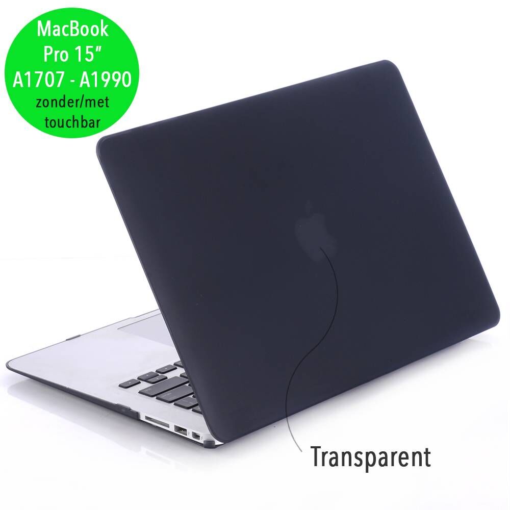 Lunso matte cover hoes zwart voor de MacBook Pro 15 inch (2016-2020)