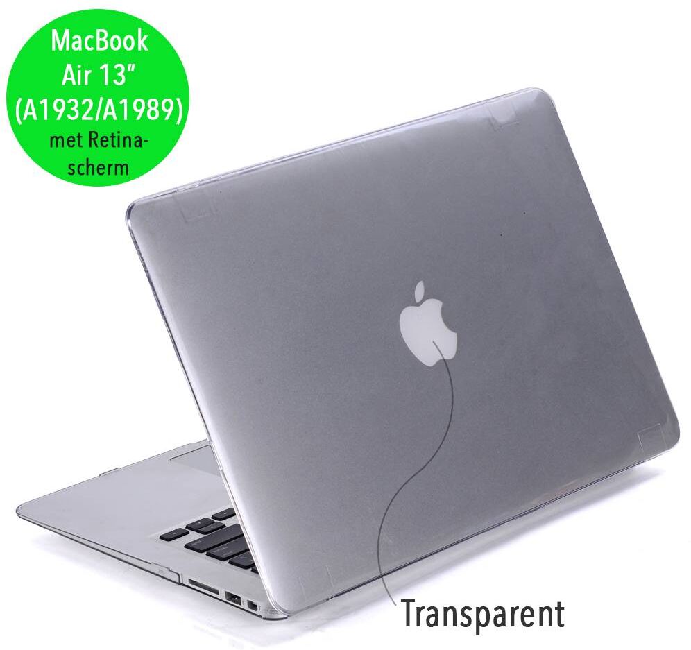 Lunso glanzende cover hoes transparant voor de MacBook Air 13 inch (2018-2019)