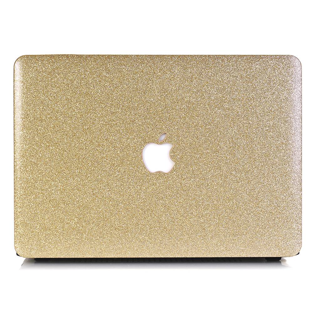 Lunso Glitter goud cover hoes voor de MacBook Air 13 inch (2018-2019)