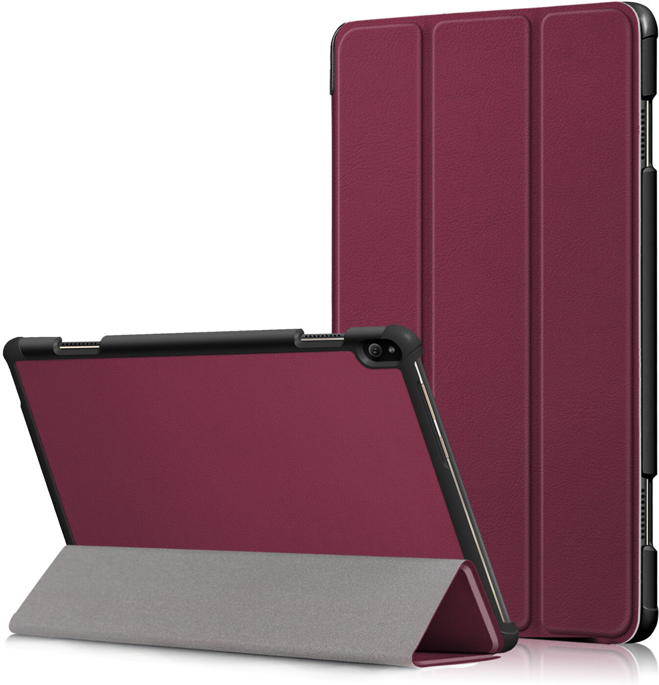 Lunso 3-Vouw sleepcover hoes Bordeaux Rood voor de Lenovo Tab P10