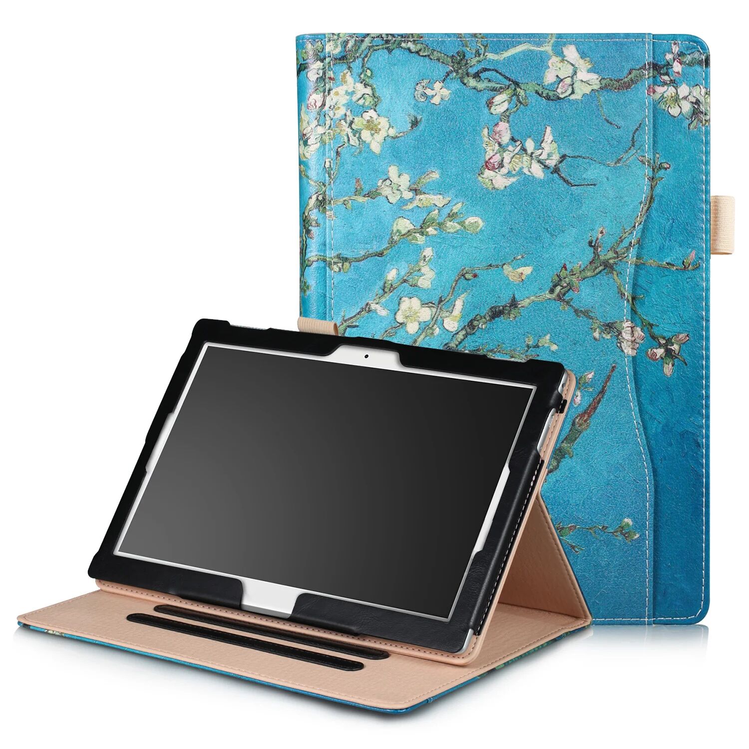 Lunso Stand flip Van Gogh Amandelboom hoes voor de Lenovo Tab E10