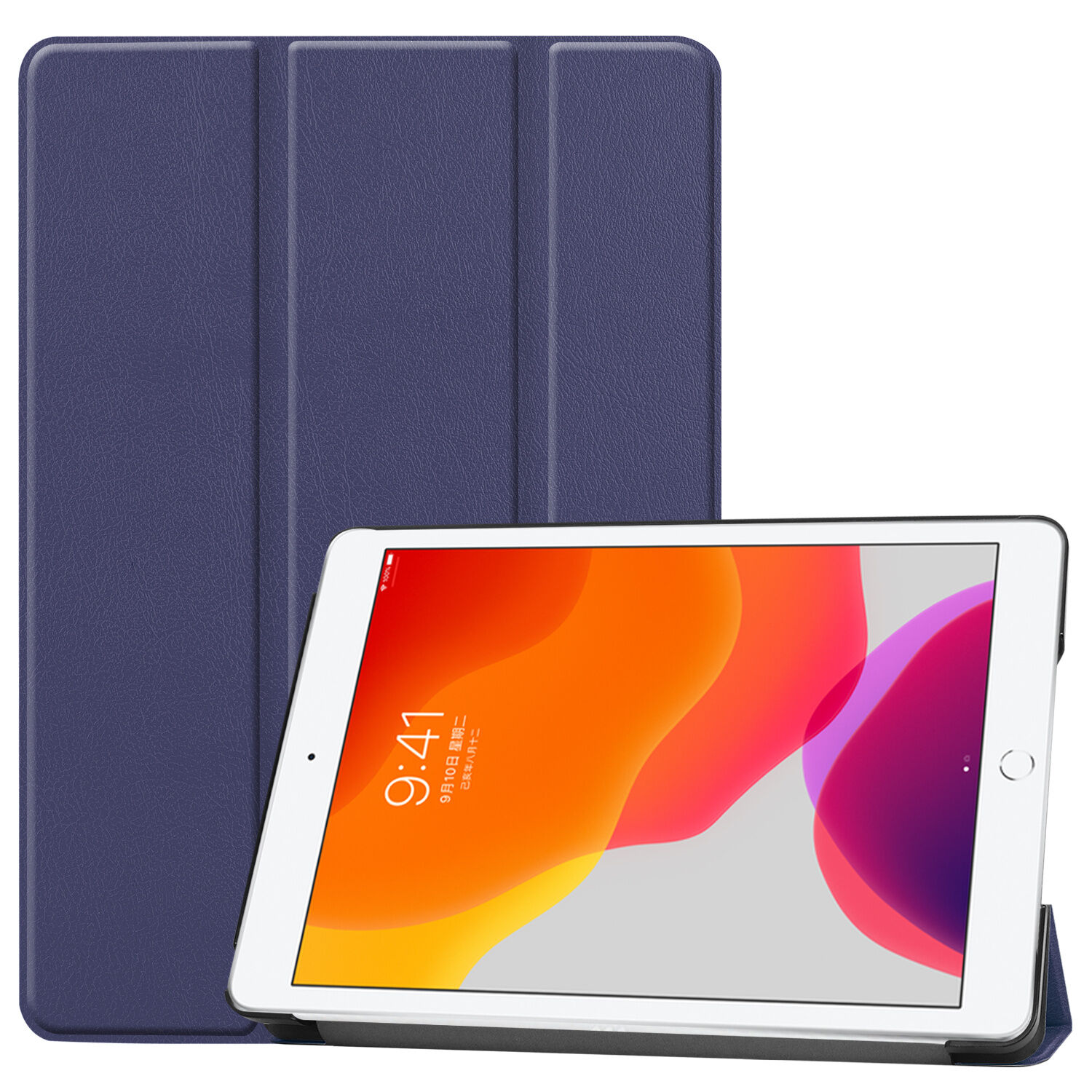 Lunso 3-Vouw sleepcover hoes Blauw voor de iPad 10.2 inch 2019 en iPad 10.2 Inch 2020