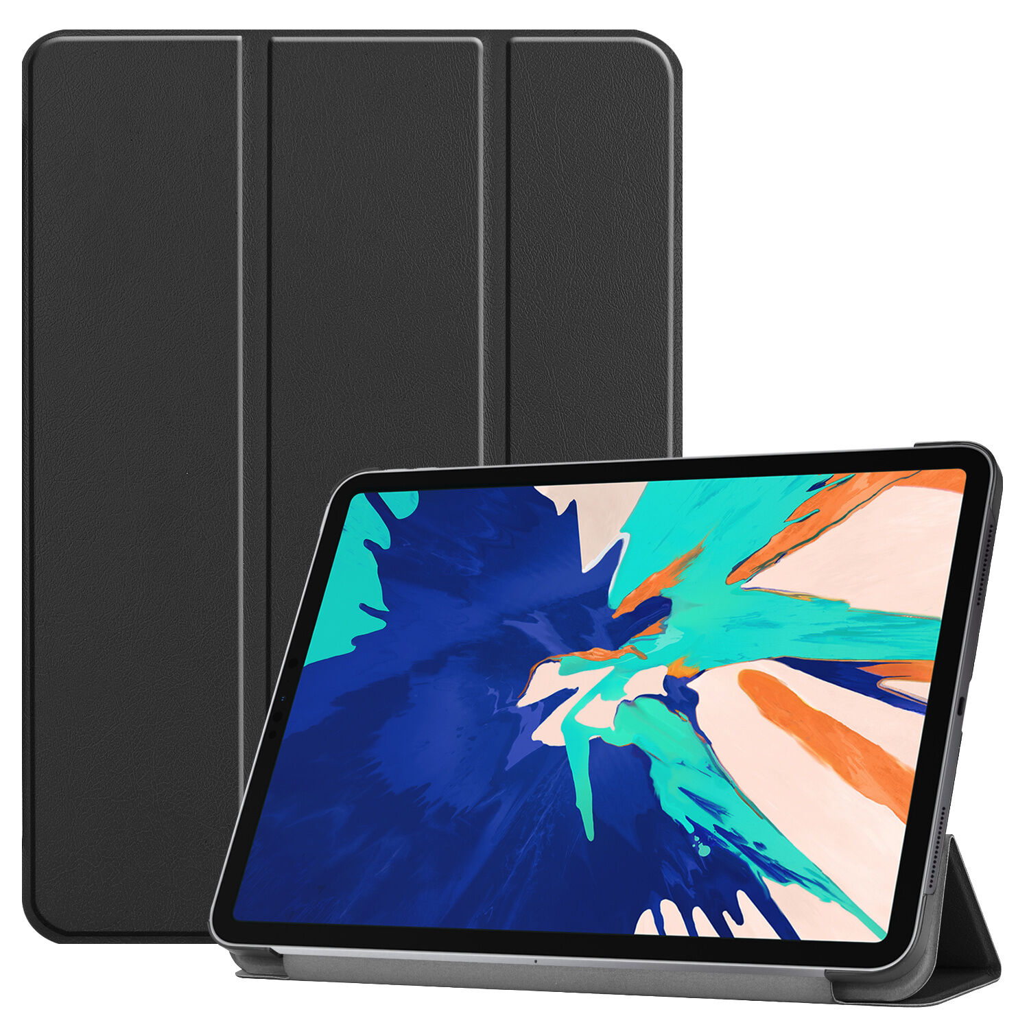 Lunso 3-Vouw sleepcover hoes Zwart voor de iPad Pro 12.9 inch (2020)