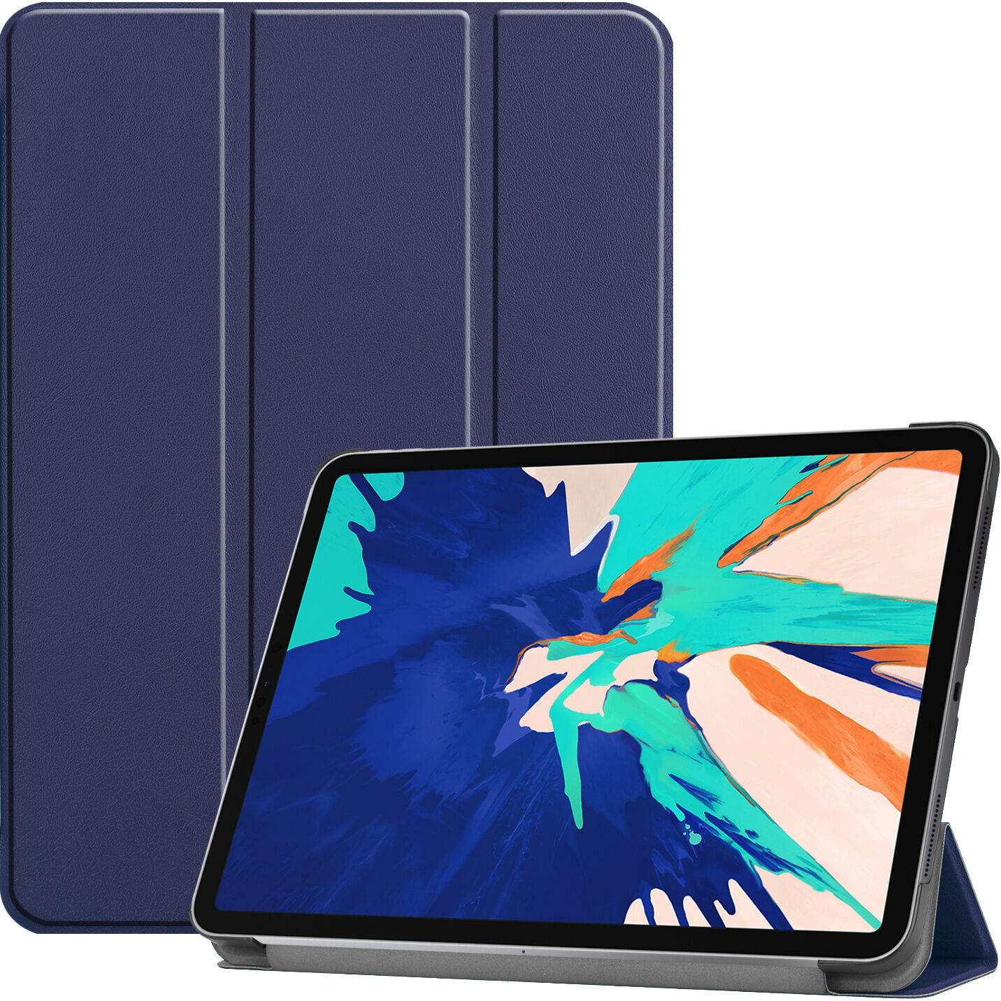 Lunso 3-Vouw sleepcover hoes Blauw voor de iPad Pro 12.9 inch (2020)