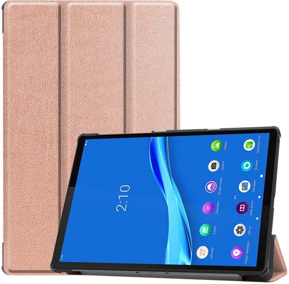 Lunso 3-Vouw sleepcover hoes Rose Goud voor de Lenovo Tab M10 FHD Plus