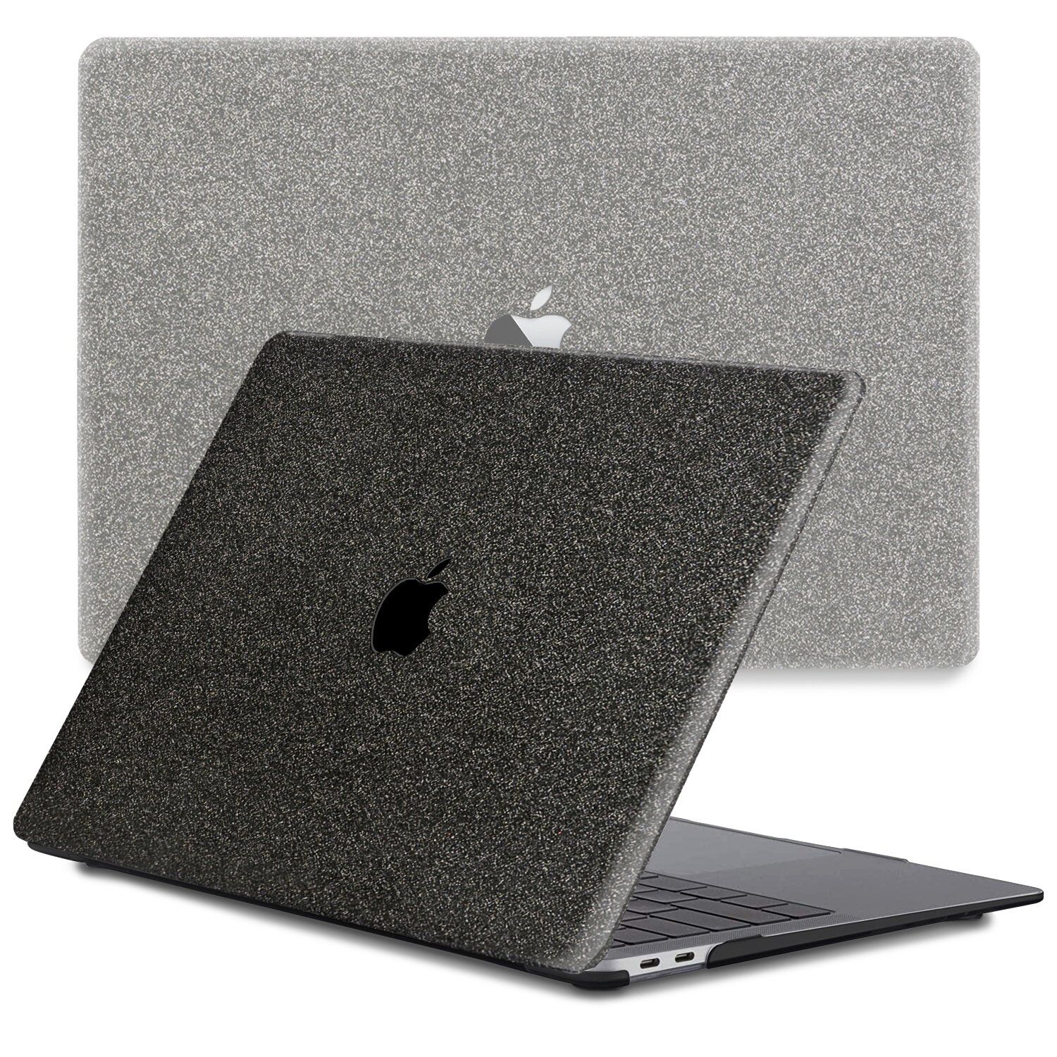 Lunso Glitter Zwart cover hoes voor de MacBook Air 13 inch (2020)