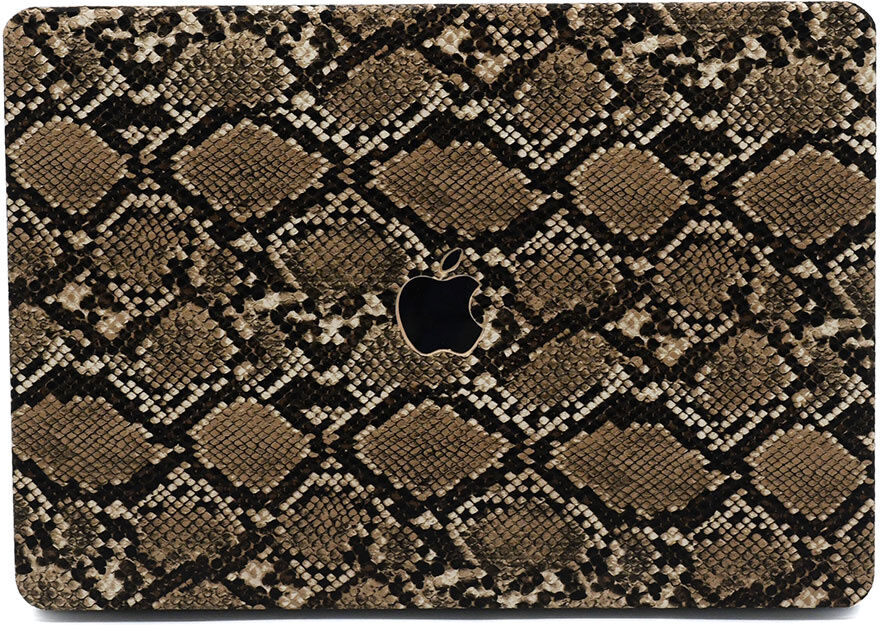 Lunso Snake Pattern Brown cover hoes voor de MacBook Air 13 inch (2020)