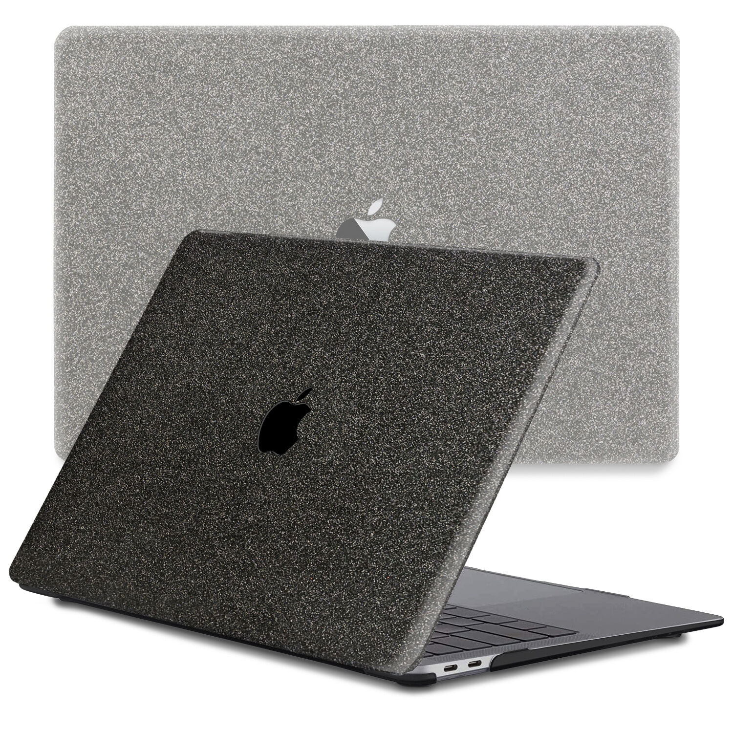 Lunso Glitter Zwart cover hoes voor de MacBook Pro 13 inch (2020)