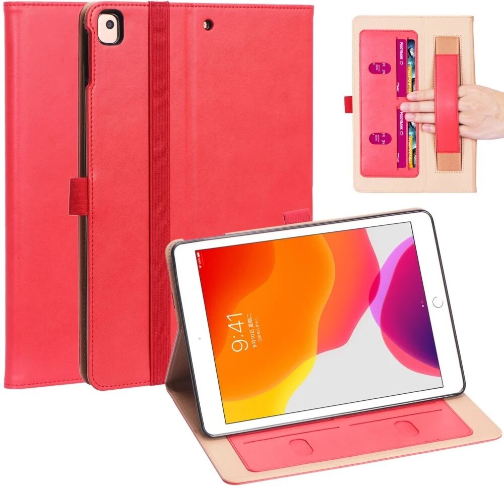 Lunso Luxe stand flip cover hoes Rood voor de iPad 10.2 inch 2019 en iPad 10.2 inch 2020