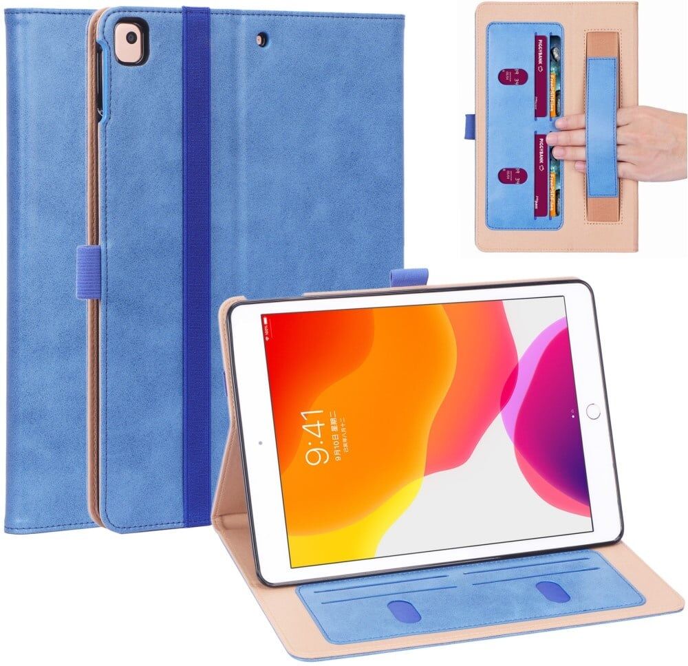 Lunso Luxe stand flip cover hoes Blauw voor de iPad 10.2 inch 2019 en iPad 10.2 inch 2020