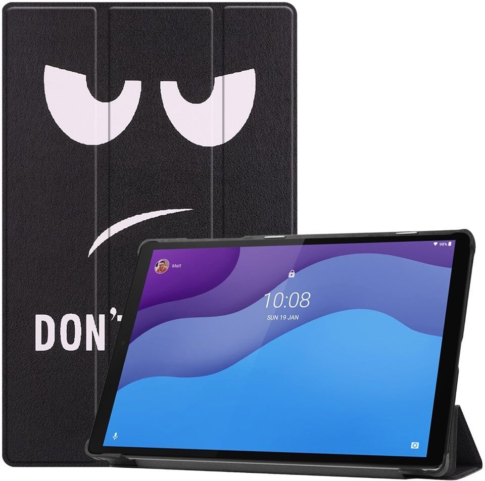 Lunso 3-Vouw sleepcover hoes Don't Touch voor de Lenovo Tab M10 HD Gen 2 (2e generatie)