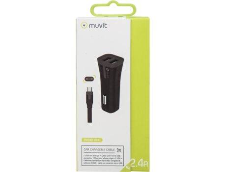 Muvit Carregador de Isqueiro MUPAK0284 (2 USB - Preto)