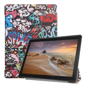 Kamda Fodral för Lenovo Tab E10 X104 Graffiti   Skyddar surfplattan   Ställbar