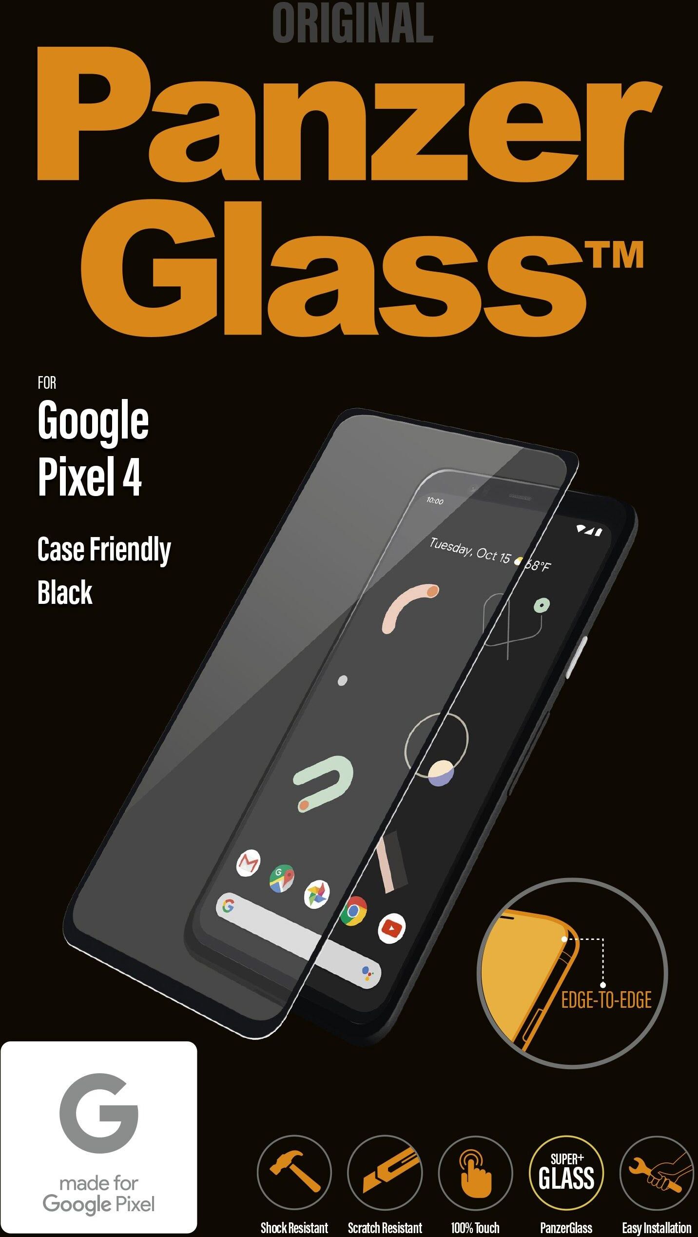 Edge PanzerGlass Google Pixel 4 Case Friendly, Black