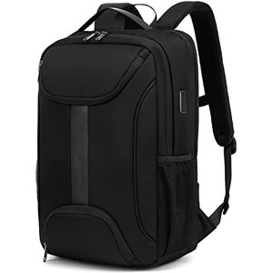 LILYOM Men's Waterproof Backpack 15.6 Inch Laptop Backpack with USB Charging Port Business Student Travel Backpack Motorcycle Backpack 32x12x44cm Black