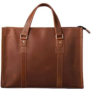 DXFBHWWS Mens Business Office Cowhide Computer Bags Shoulder Laptop Bags Leather Briefcases Totes Handbags Messenger Bags (Color : Brown, Size : XX-Large)