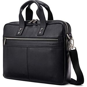 Samsonite Classic Leather Slim Brief, Black, One Size