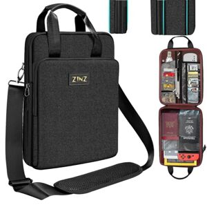 ZINZ Slim & Expandable 12.9 13 inch Travel Laptop Shoulder Bag Rainproof Case Handbag with Valuables Compartment for 13" MacBook Air/Pro M1 M2 2021-2024; 12.9 iPad Pro 6th/5th/4th/3rd Gen,B02K07