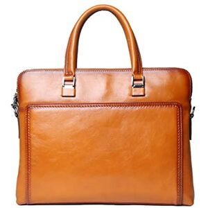 UZOURI Mens Leather Business Laptop Bags Briefcases Shoulder Bags Carrying Cases Messenger Bags 15×11.4×2.3 Inch