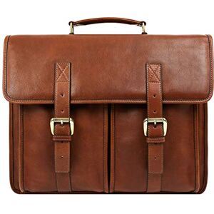 Time Resistance Leather Briefcase For Men Handcrafted In Italy Full Grain Messenger Bag For Laptop