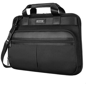 Targus Laptop Bag Slim Briefcase for Men Women for Laptop up to 14 Inch Computer Bag Small Laptop Bag w/Padded Laptop Carrying Case Office Bag Shoulder Black Messenger Bag (TBS951GL)