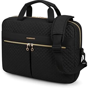 bagsmart Laptop Bag, 15.6 Inch Briefcase for Women Large Laptop Case Computer Bag Office Travel Business (15.6 inch-Black)