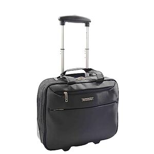 A1 FASHION GOODS Pilot Case Roller Briefcase Business Travel Carry-on Cabin Size Laptop Bag A681 (Black)