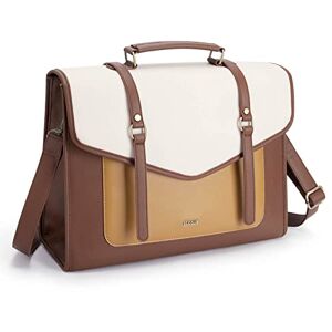 ECOSUSI Laptop Bag for Women 15.6 inch PU Leather Briefcase Large Computer Satchel Bag Professional Work Messenger Bag
