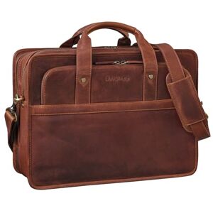 STILORD 'Paolo' Professional Leather Briefcase Men Laptop Bag 15.6 Inch Large Work Bag Women DIN A4 Portfolio Satchel Teacher's Bag Real Leather, Colour:Kara - Cognac