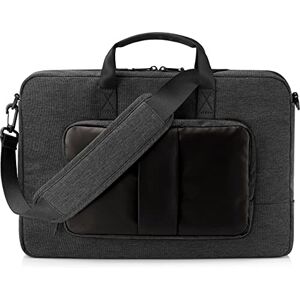 HP Lightweight 15.6 inch (41 cm) TopLoad Briefcase Messenger Bag for Laptop/Chromebook/Mac, Water Resistant, Padded Shoulder Strap, Trolley Strap – Black