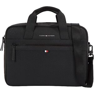 Tommy Hilfiger Men Essential PU Computer Bag 14 Inch, Black (Black), One Size