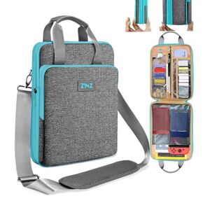 ZINZ Slim & Expandable 12.9 13 inch Travel Laptop Shoulder Bag Rainproof Case Handbag with Valuables Compartment for 13" MacBook Air/Pro M1 M2 2021-2024; 12.9 iPad Pro 6th/5th/4th/3rd Gen,L02G02