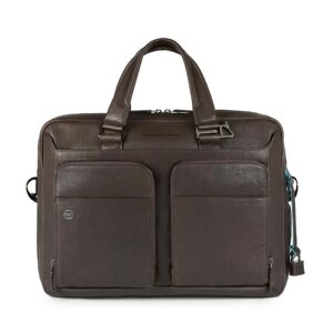 Piquadro , Dark Brown Leather Laptop Bag ,Brown male, Sizes: ONE SIZE