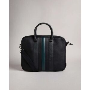 Ted Baker Nevver Striped PU Document Bag  - Black - One Size - male