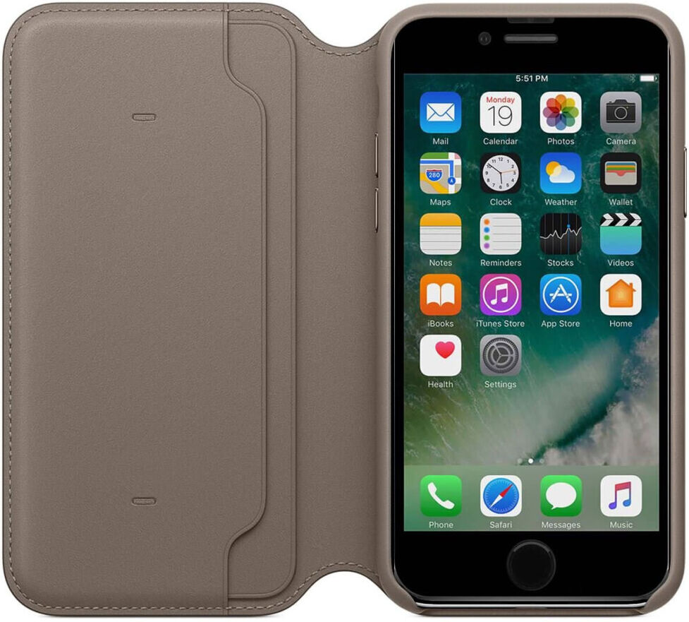 Unbranded (Grey, For Apple iPhone 6 Plus) Genuine Leather Folio Flip Wallet Case Cover For