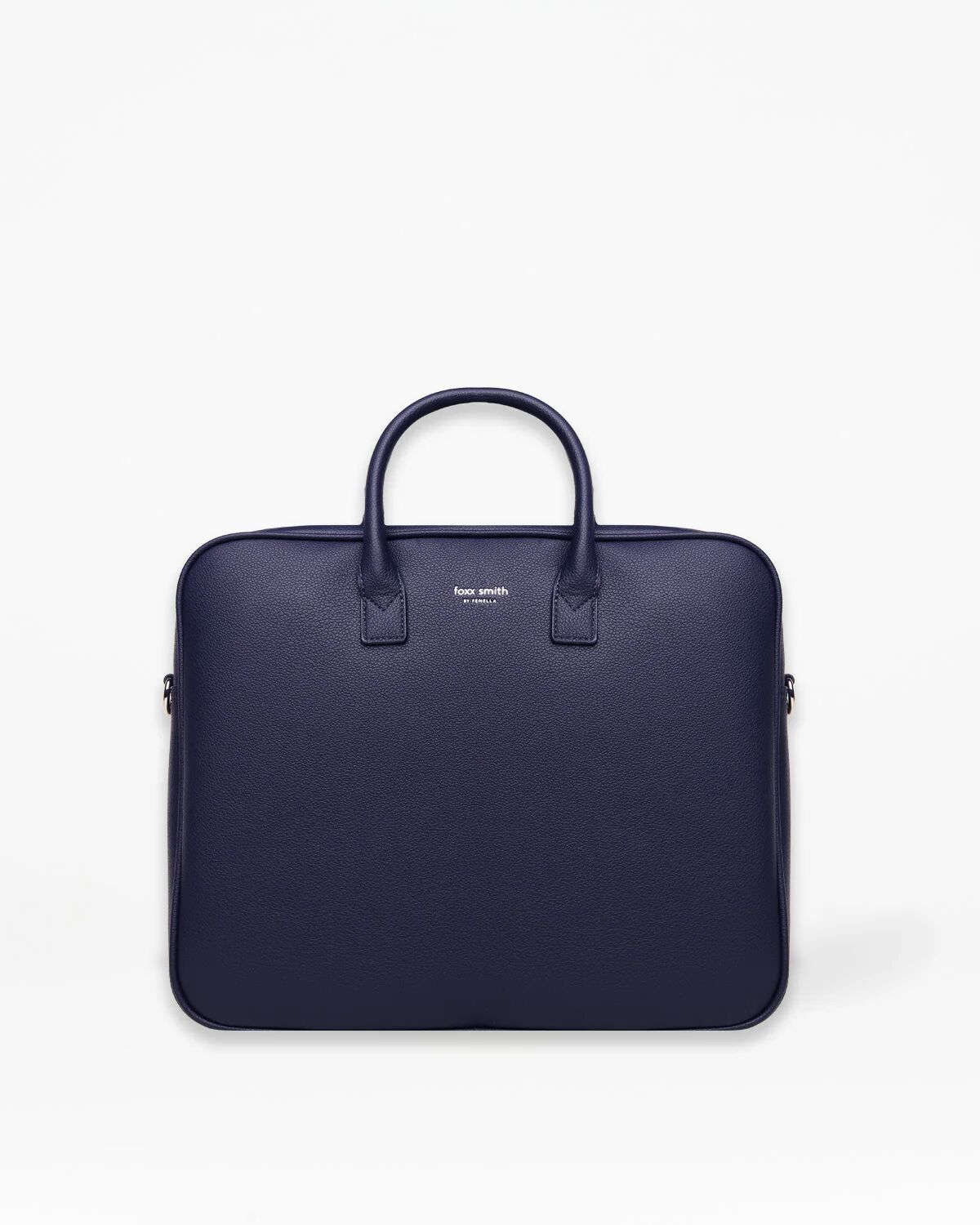 Foxx Navy Slim Laptop Bag Vegan Leather Stylish Commute Bag Fits Laptop, Papers & Daily Essentials Fenella Smith Unisex