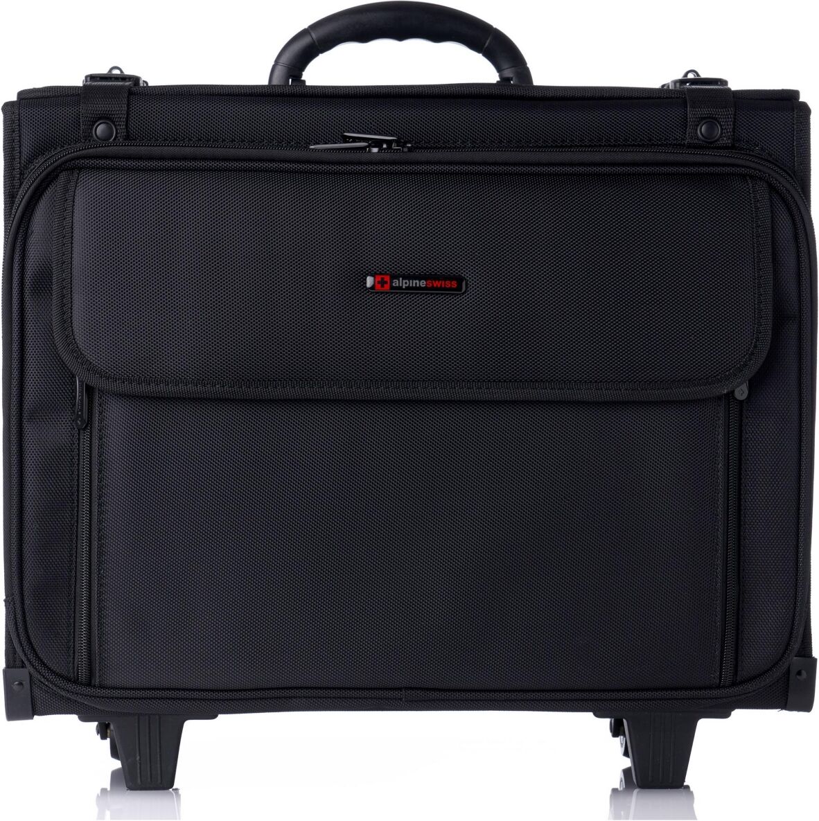 Alpine Swiss Rolling Briefcase Wheel Catalog Hard Case Laptop Bag Lawyer Attache - Black