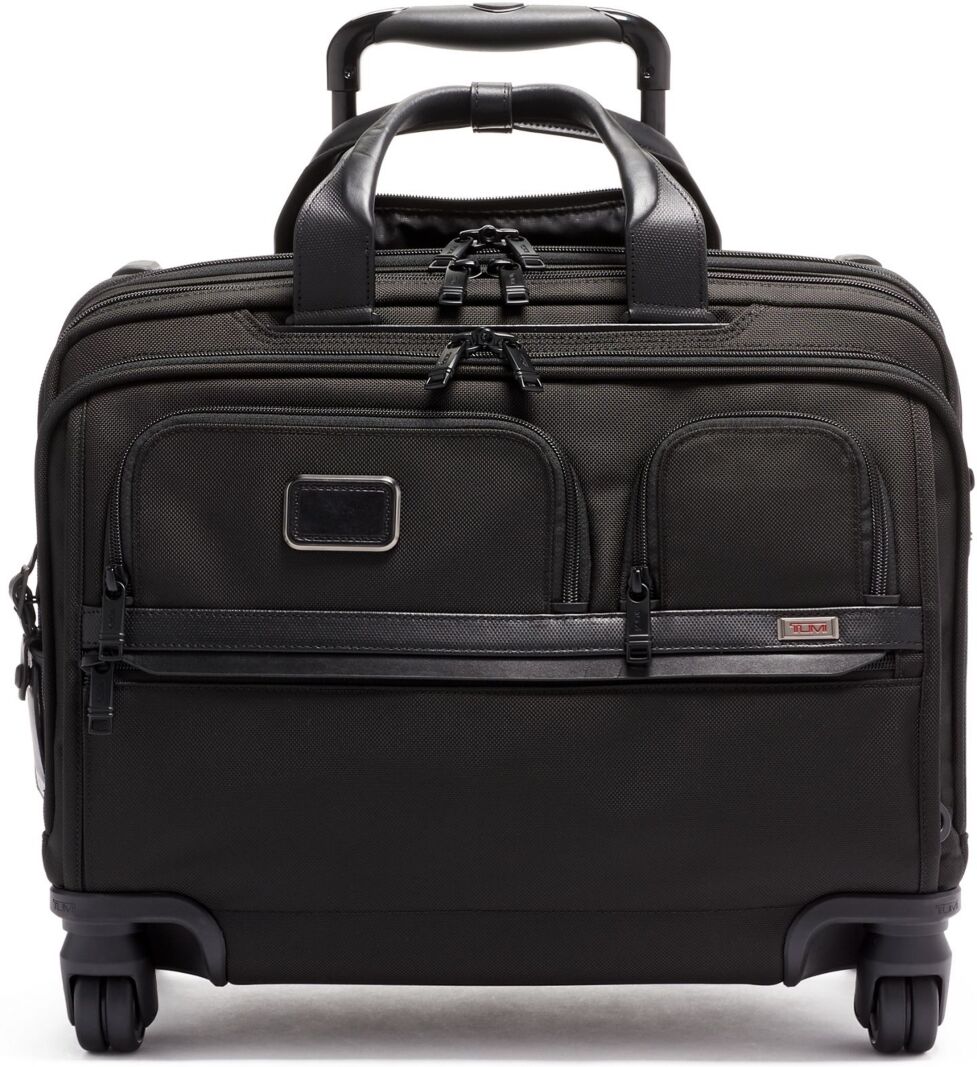 Tumi Alpha 3 Deluxe 4 Wheeled Laptop Case Brief - Black