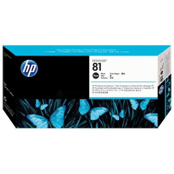 HP Original HP DesignJet 5500 PS Tintenpatrone (81 / C 4950 A) schwarz, Inhalt: 13 ml - ersetzt Druckerpatrone 81 / C4950A für HP DesignJet 5500PS